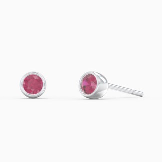 CHOOSE YOUR COLOR Natural Gemstones Silver Stud Earrings For Women Daily Wear Jewelry With Bezel Setting 